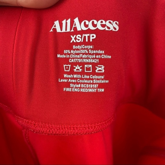 ALL ACCESS Red and Pink Leggings with Tulip Hem XS - Picture 8 of 8